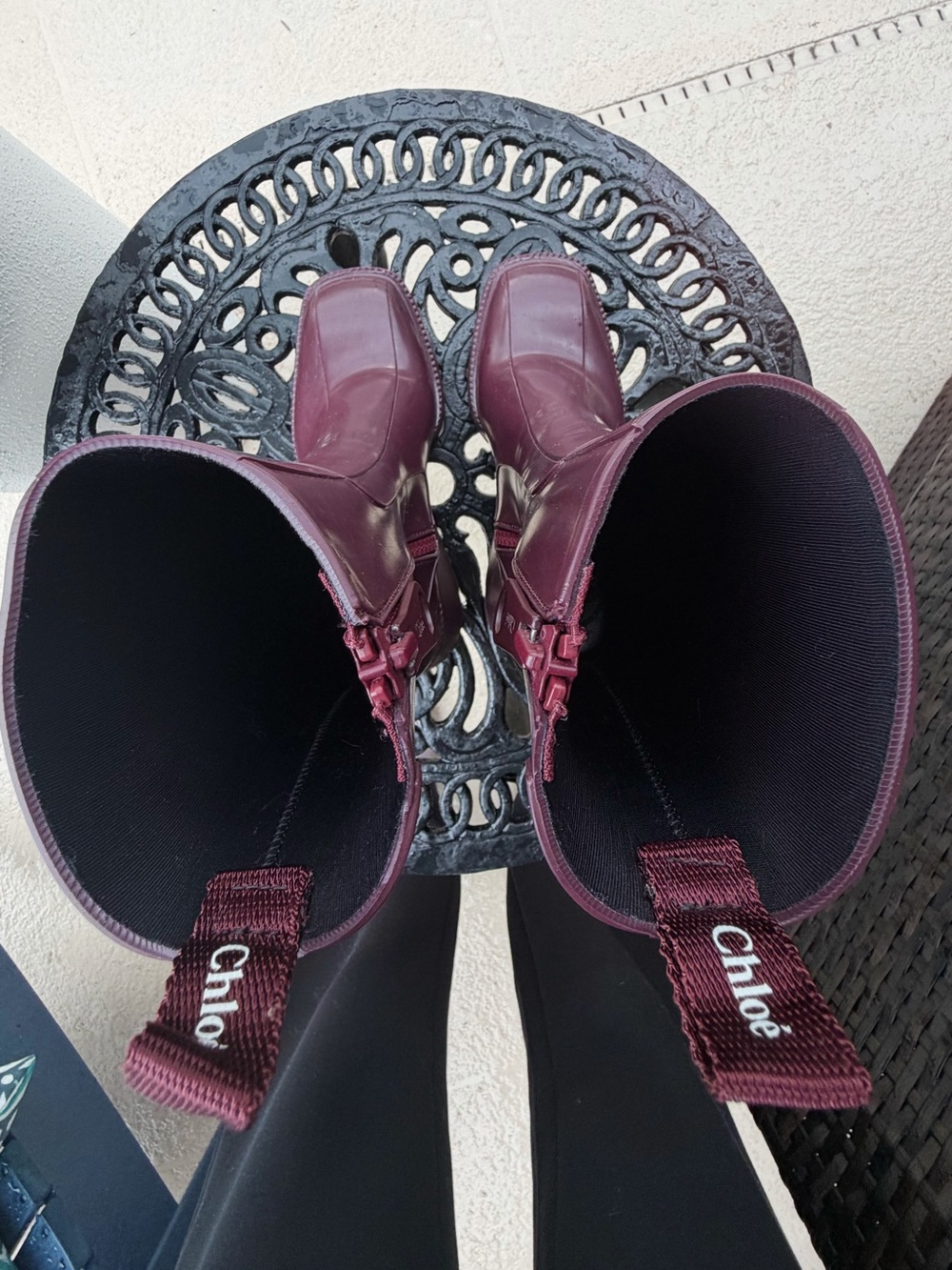 Chloé Betty Burgundy Heeled Rainboots - Picture 4 of 6
